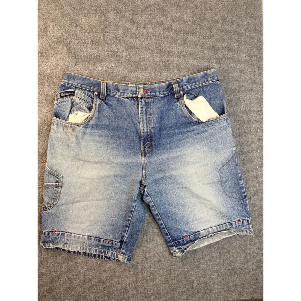 Merchant Jeans Co Mens 44 Blue Cotton Denim Carpenter Shorts Vintage Y2K Workwea